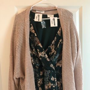 Everly peplum top with coordinating sweater